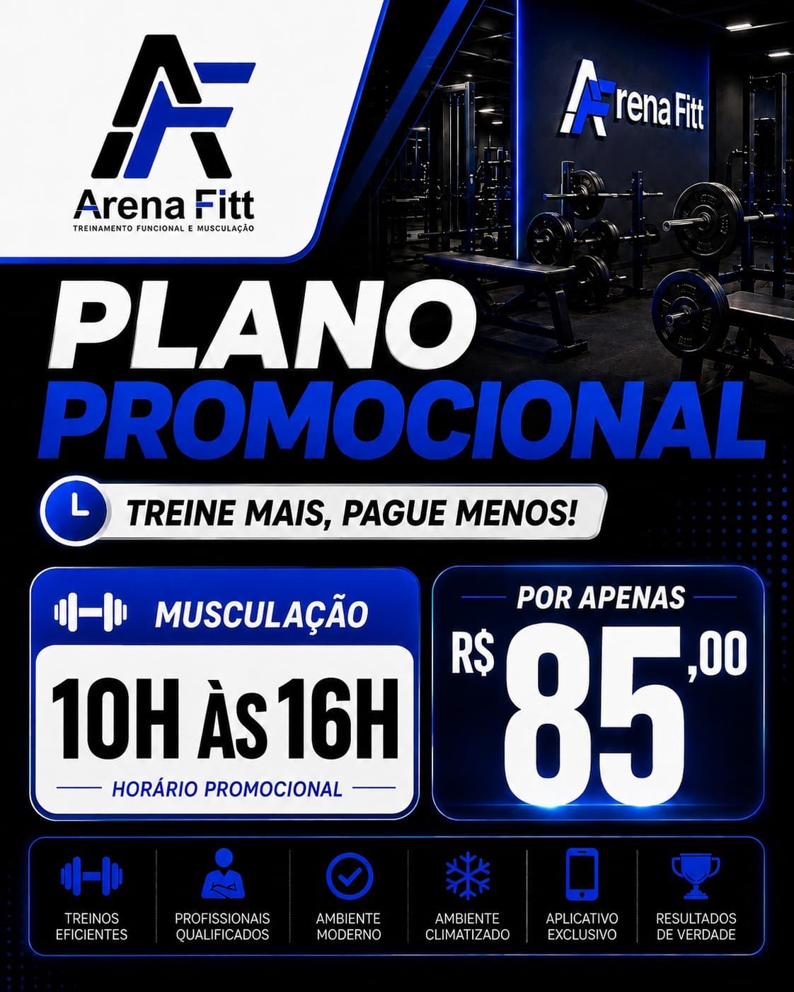 Plano Promocional Arena Fitt — 10h às 16h